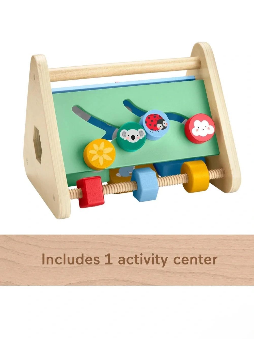 Fisher Price Wooden Activity Triangle 3-Sided Fine Motor Toy for Baby 6M+